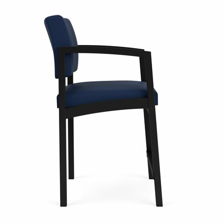 Lesro Lenox Steel Hip Chair Metal Frame, Black, MD Ink Upholstery LS1161